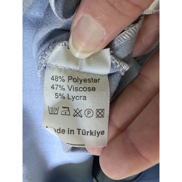 Vtg Y2K 90s Blue Mini Pencil Skirt Size 2 Office Siren 26" Waist PO & PO Slit - Picture 6 of 8